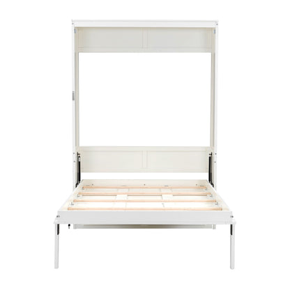 Full Size Murphy Bed With 2 Drawers - Beige