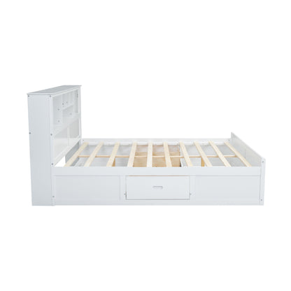 Platform Bed With Multi Storage Headboard, USB And Drawers