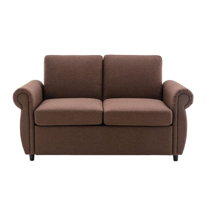 Pull Out Sofa Bed Loveseat Sleeper With Twin Size Memory Mattress With Two USB Ports For Living Room Spaces