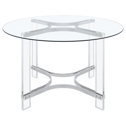 Uptown - 5 Piece Round Dining Set - Chrome