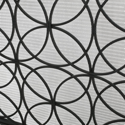 Thayer - Single Panel Iron Fireplace Screen With Geometric Design
