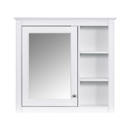Bathroom Vanity With Top Sink, 2 Doors And 3 Drawers, Freestanding Set With Mirror Cabinet