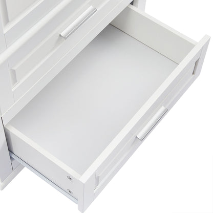 Tall Storage Cabinet With 2 Drawers For Bathroom