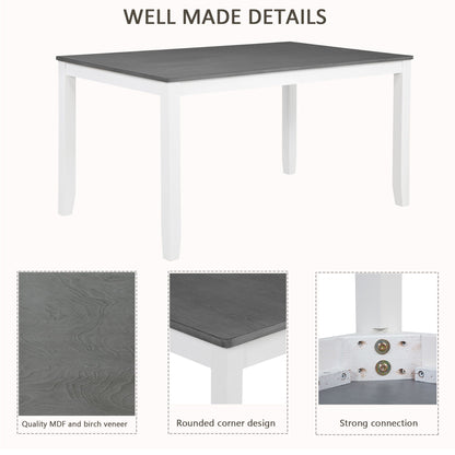 6 Piece Dining Table Set With Bench And Chairs