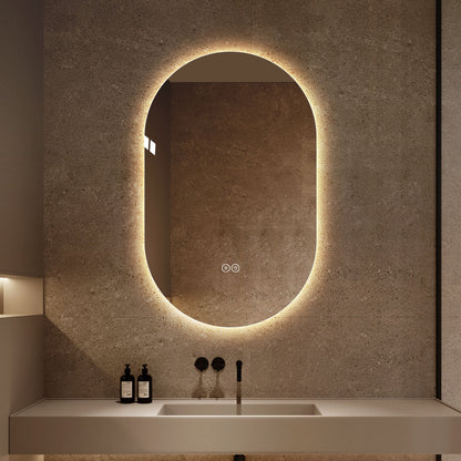 Smart Wall Mounted LED Touch Screen Mirror With Anti-Fog Function And Adjustable Lighting