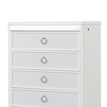 Abigale - 5 Drawer Chest With LED Lighting - White