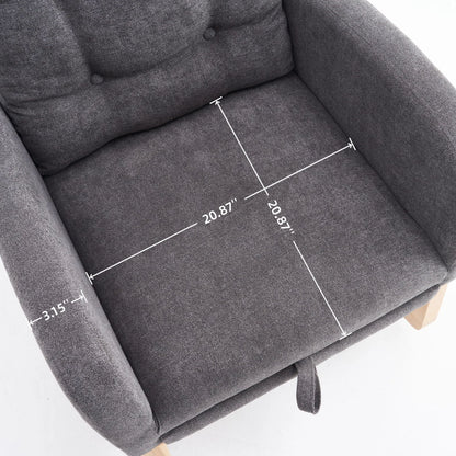 Accent Rocking Chair With Footrest, High Back