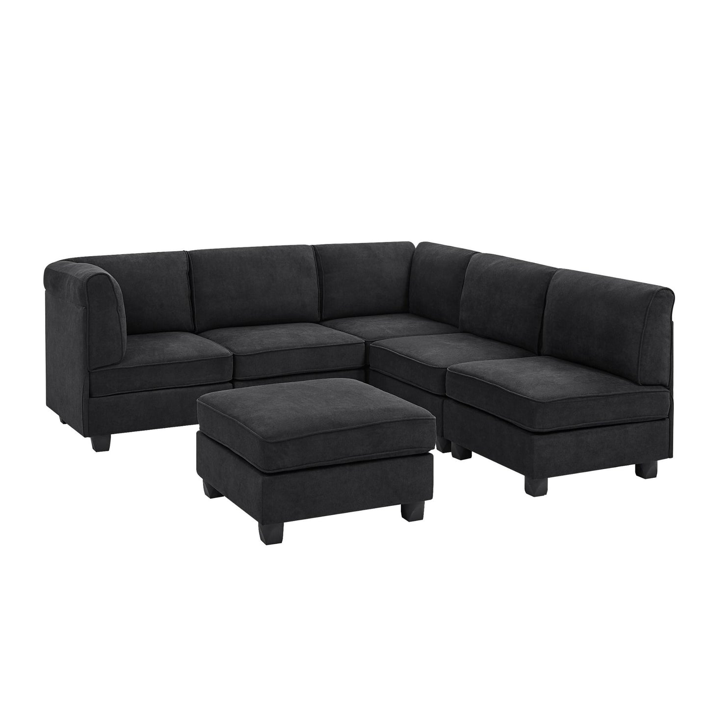 Upholstered Modular Sectional - Black