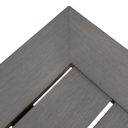 Modern Aluminum Outdoor Dining Bench With X Base - Dark Gray