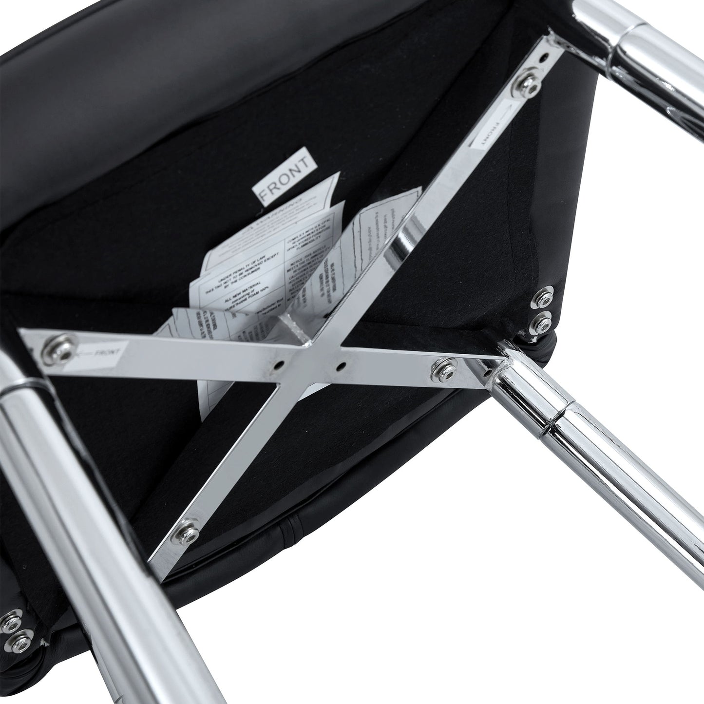 Modern Bar Chair Set Streamlined Backrest Metal Legs 2 Pieces - Black / Silver