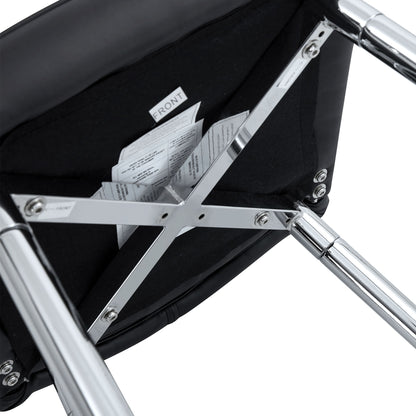 Modern Bar Chair Set Streamlined Backrest Metal Legs 2 Pieces - Black / Silver