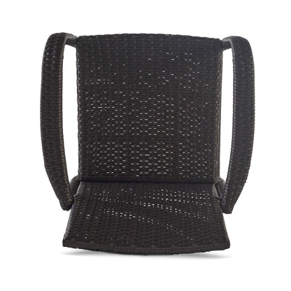 Outdoor Wicker Barstools With Rattan And Iron Frame