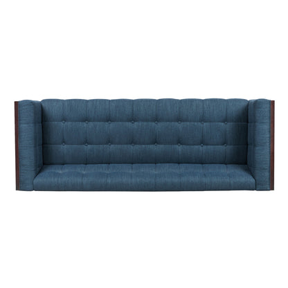 Contemporary Mid-Century Charm 3 Seater Sofa With Button Tufted Waffle Stitching