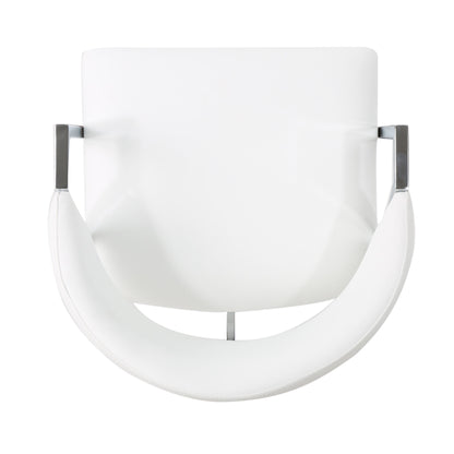 Modern Bar Stools With Low Back And Arms And Durable Metal Frame (Set of 2) - Ivory