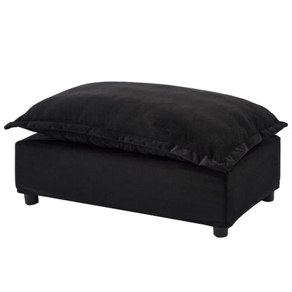 Modern Cozy Upholstered Armchair Sofa With Movable Ottoman