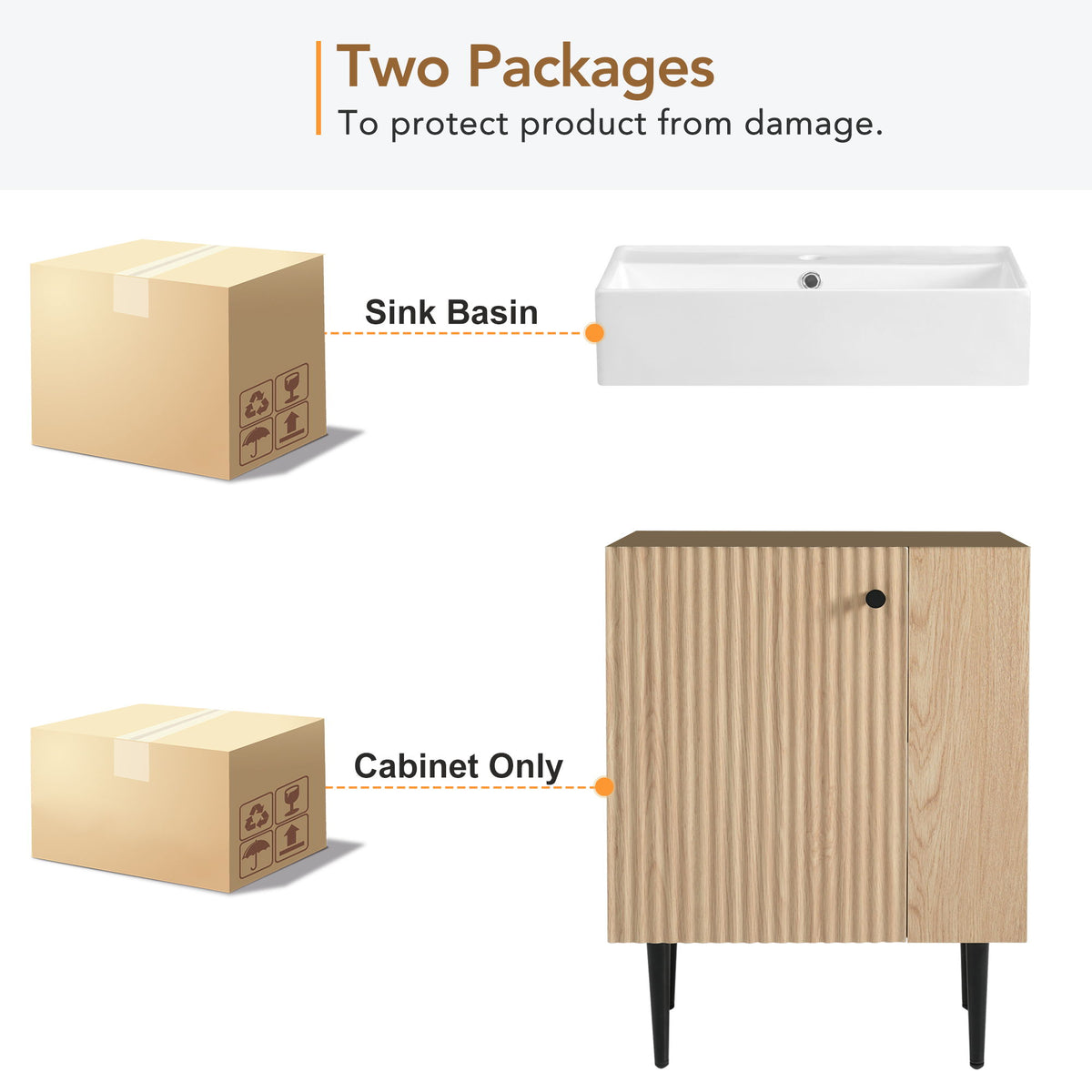 Bathroom Vanity, Combo Cabinet, Bathroom Storage Cabinet, Single Ceramic Sink