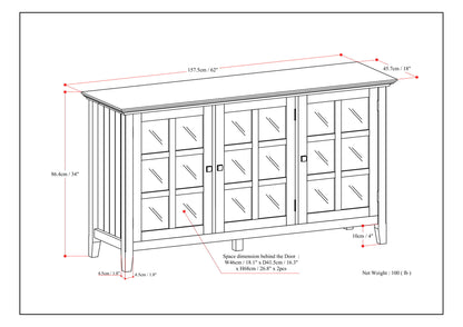 Acadian - Wide Storage Cabinet Handcrafted