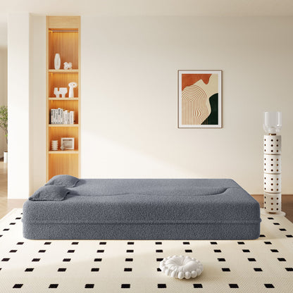 Modern Floor Sofa With 2 Pillows, Twin Size For Living Room