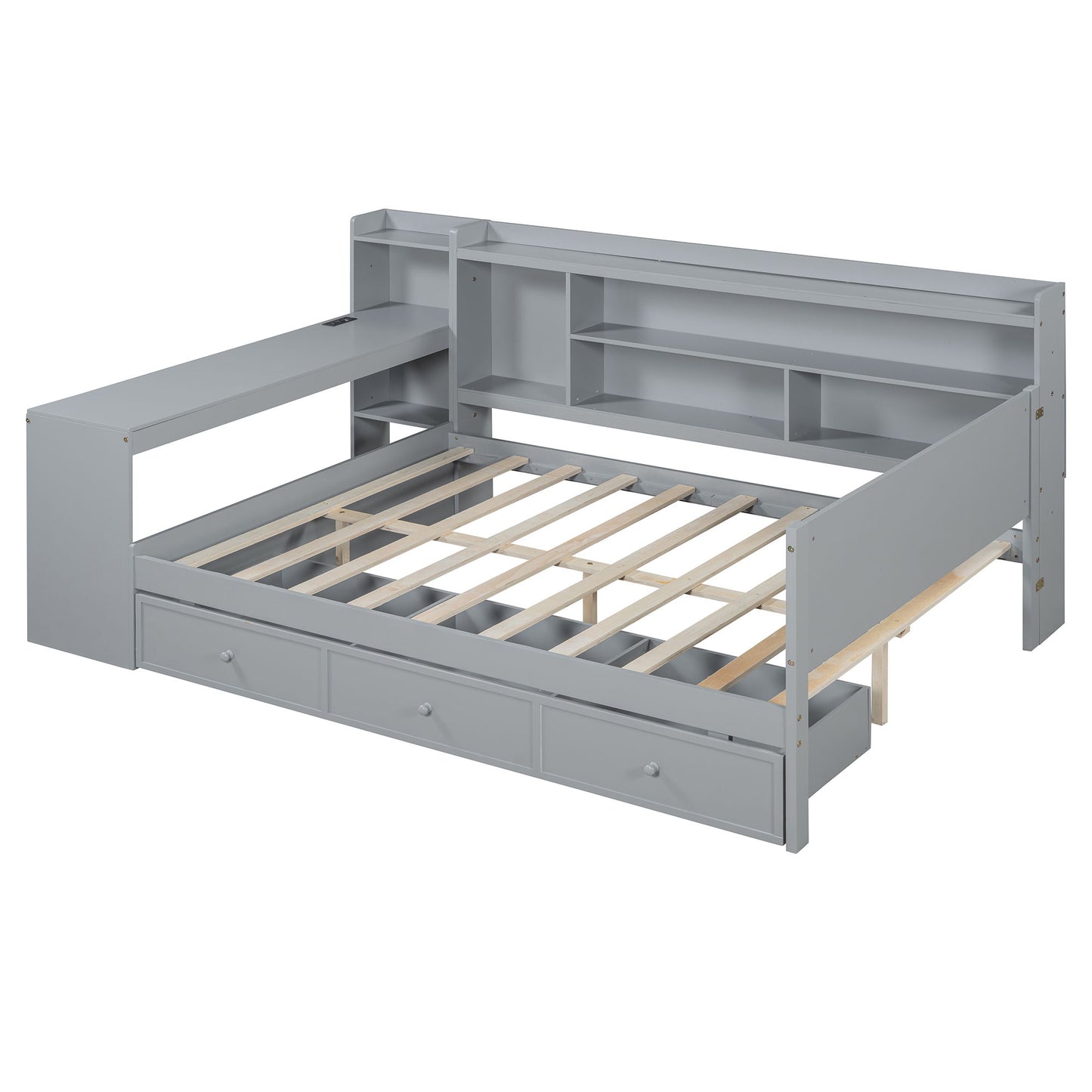 Daybed With 3 Drawers USB Ports And Desk