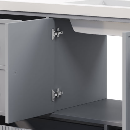 Bathroom Vanity With Separate Sink, Soft Close Doors And 4 Drawers