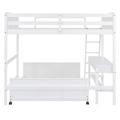 Full Over Full Bunk Bed With Desk