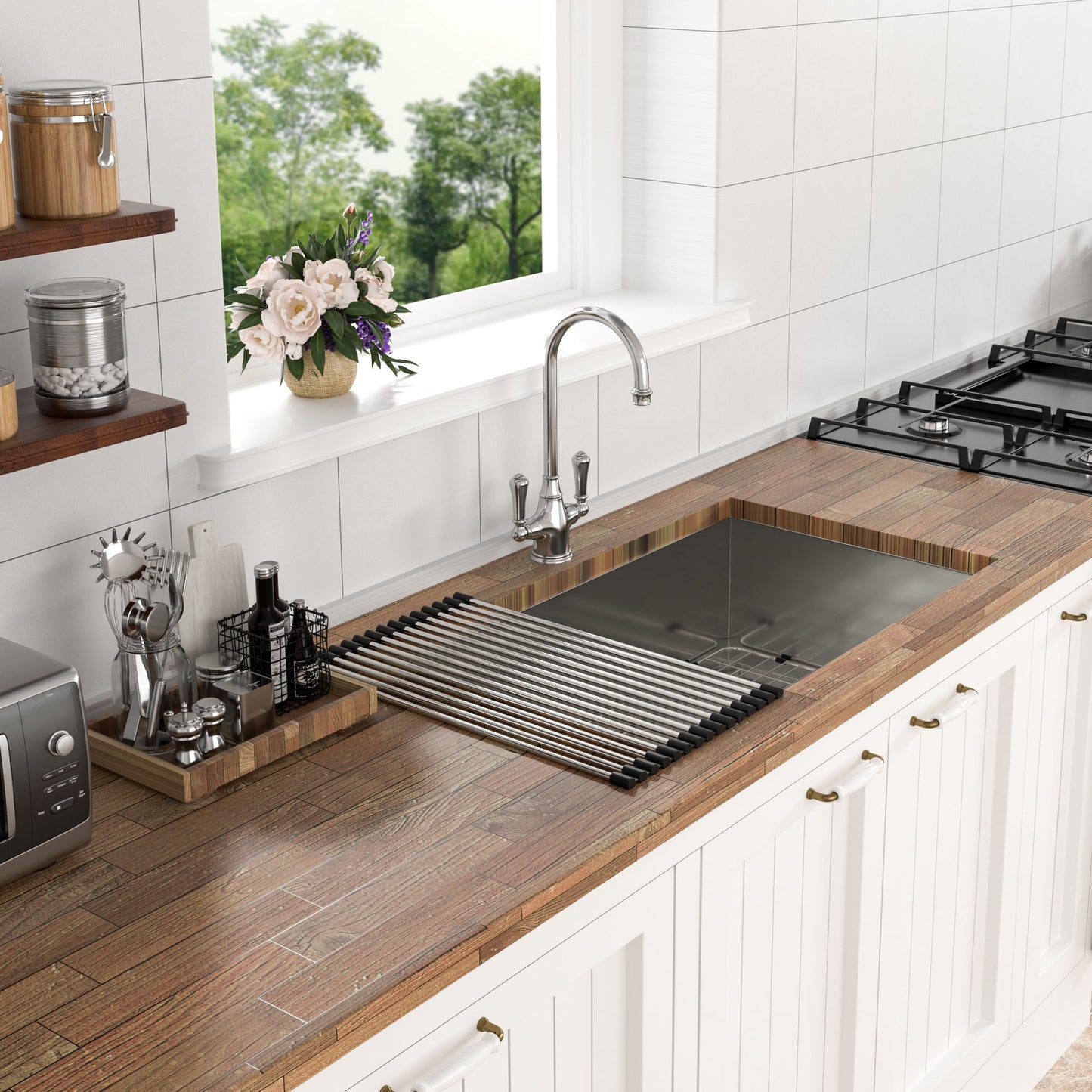 Modern Style Undermount Sink With Stainless Steel, Deep Single Bowl