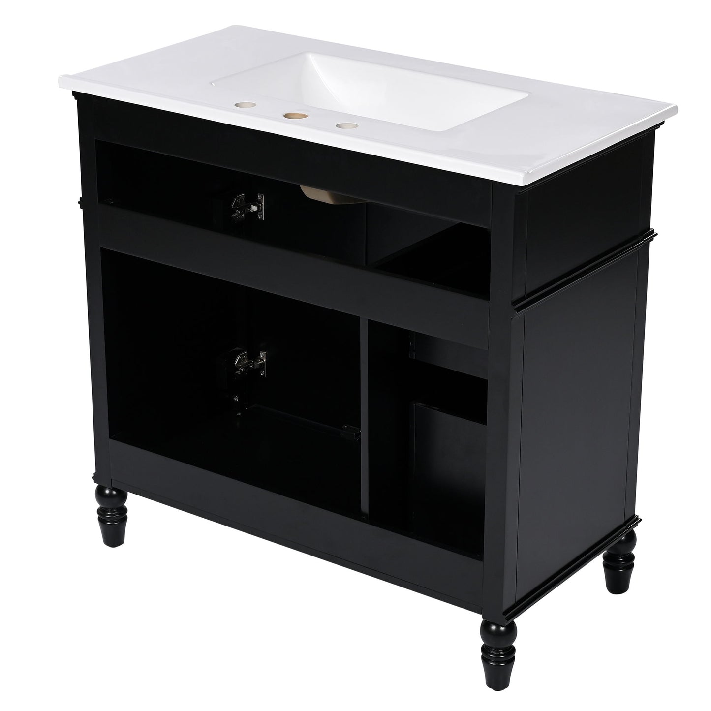 Bathroom Vanity With Sink, 2 Doors 2 Drawers, Freestanding Design