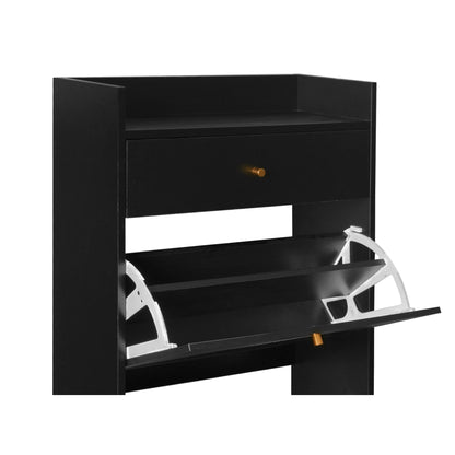 Allen - Rattan 2 Door 1 Drawer Cabinet Shoe Rack For Entrance