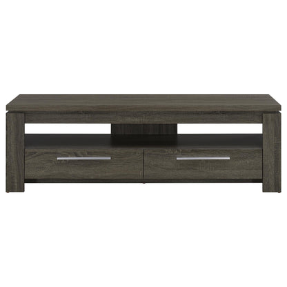 2 Drawer TV Console With Floating Top - Gray