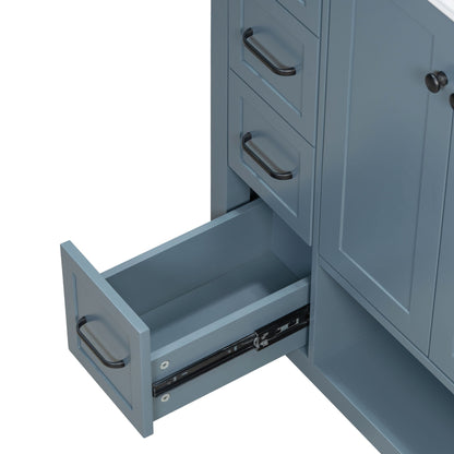 Bathroom Vanity With Sink Top, Bathroom Vanity Cabinet With 2 Doors And 2 Drawers, Open Shelf