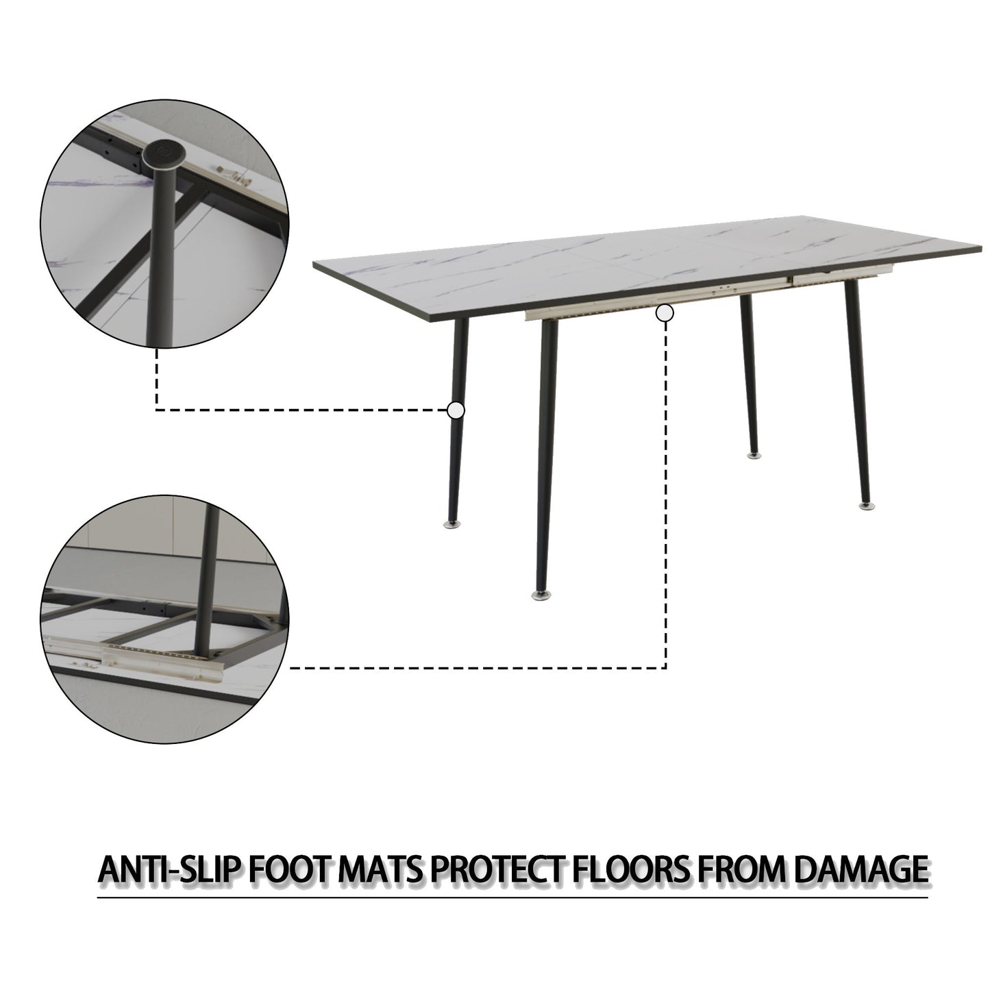 Modern Extendable Dining Table And Chair Set
