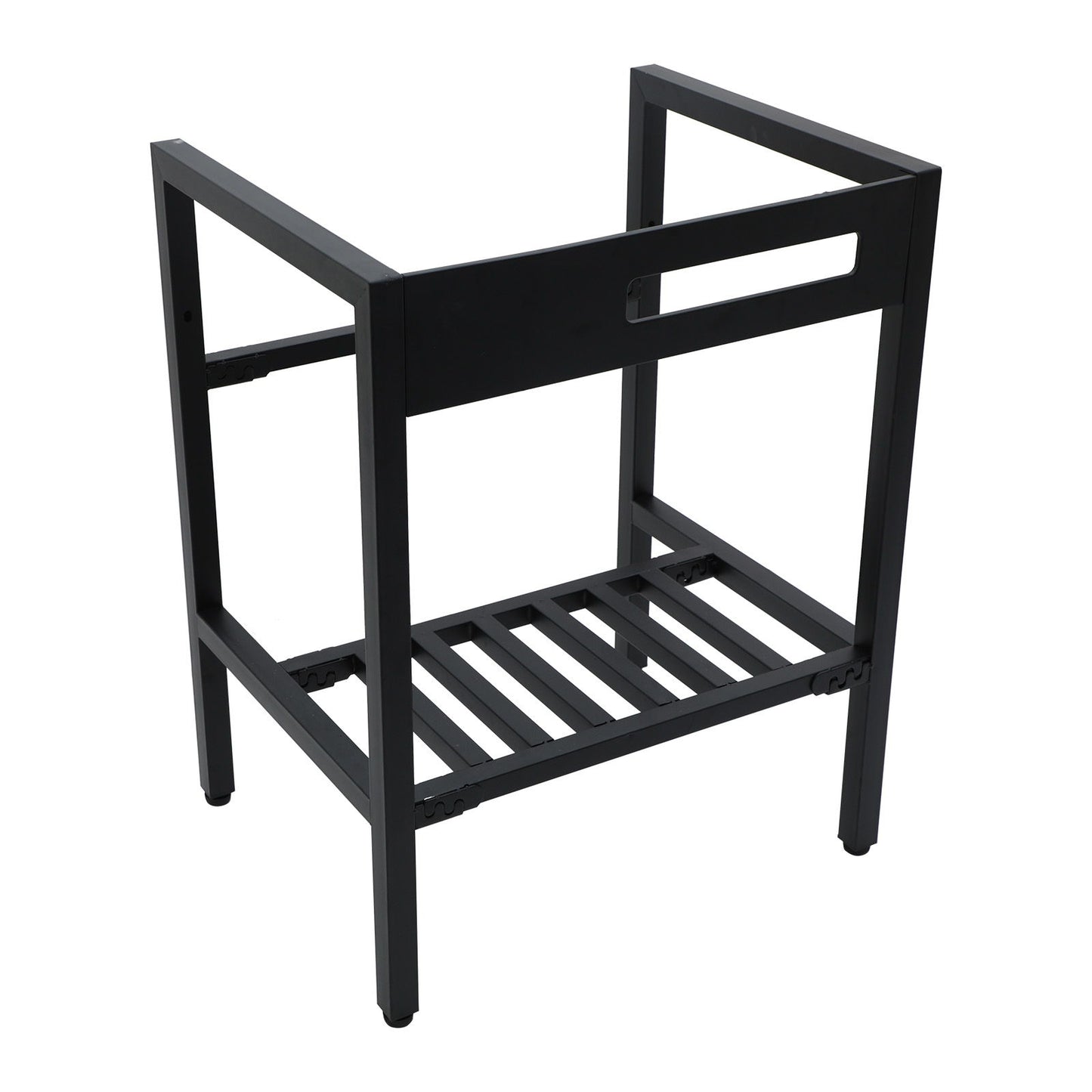 Console Sink With Legs, 24" X 18", Durable Porcela With Frame - White / Black