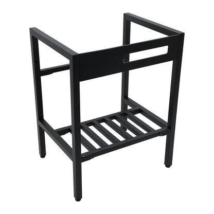 Console Sink With Legs, 24" X 18", Durable Porcela With Frame - White / Black