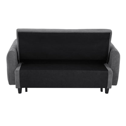 Pull-Out 2 Seat Modern Sleeper Sofa With 2 Throw Pillows And USB Ports