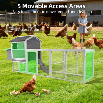 Large Outdoor Hen House With Run And Nesting Box Poultry Cage