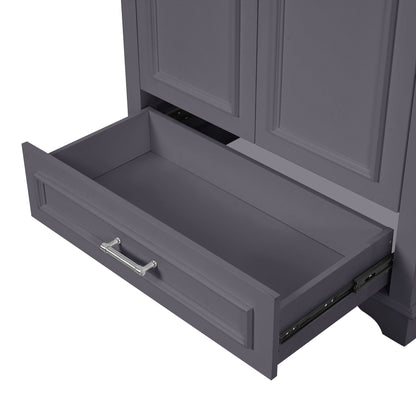 Bathroom Vanity With Sink, Cabinet & 2 Soft Closing Doors & Adjustable Shelf