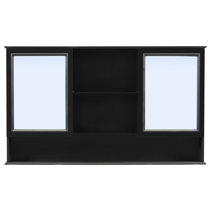 Double Sink Bathroom Vanity Set With Wall Mount Mirror Cabinet