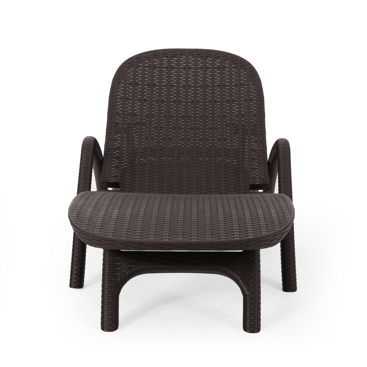 Polypropylene Resin Chaise Lounge With Hand Crafted Details - Dark Brown