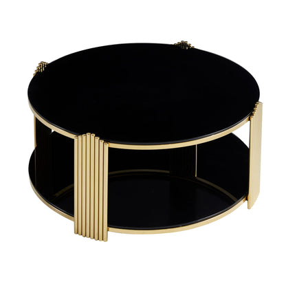 Round Table With Double Layer Storage