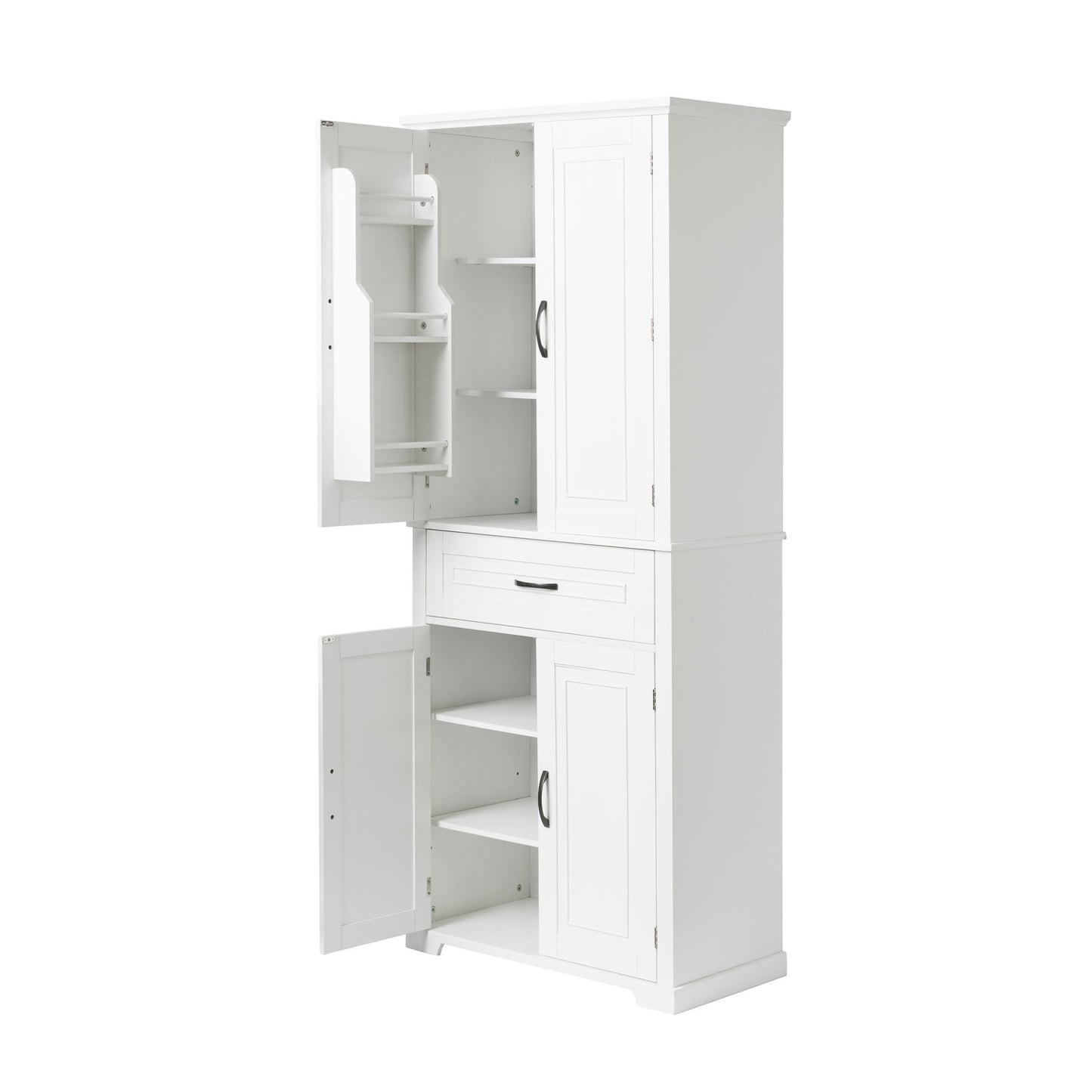 Bathroom Storage Cabinet With Doors And Drawer, Adjustable Shelf