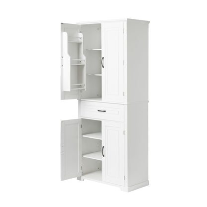 Bathroom Storage Cabinet With Doors And Drawer, Adjustable Shelf