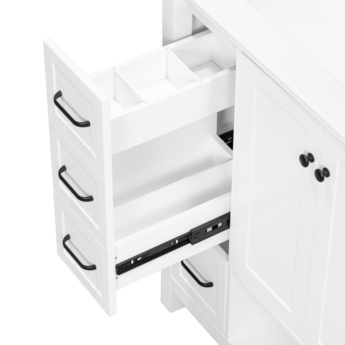 Bathroom Vanity With Sink Top, Bathroom Vanity Cabinet With 2 Doors And 2 Drawers, Open Shelf