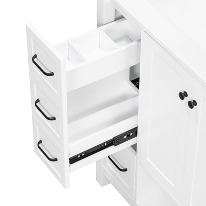 Bathroom Vanity With Sink Top, Bathroom Vanity Cabinet With 2 Doors And 2 Drawers, Open Shelf
