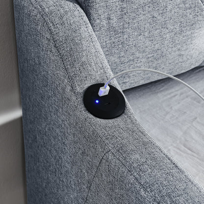 Size Upholstered Daybed With Trundle And USB Charging Armrest