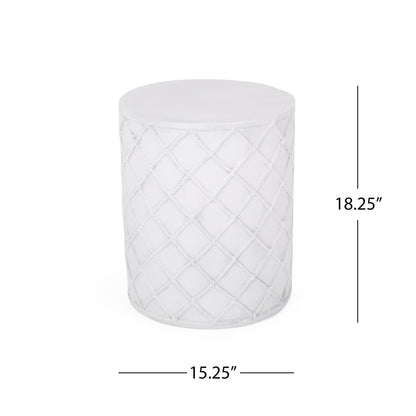 End Table, Outdoor - Antique White