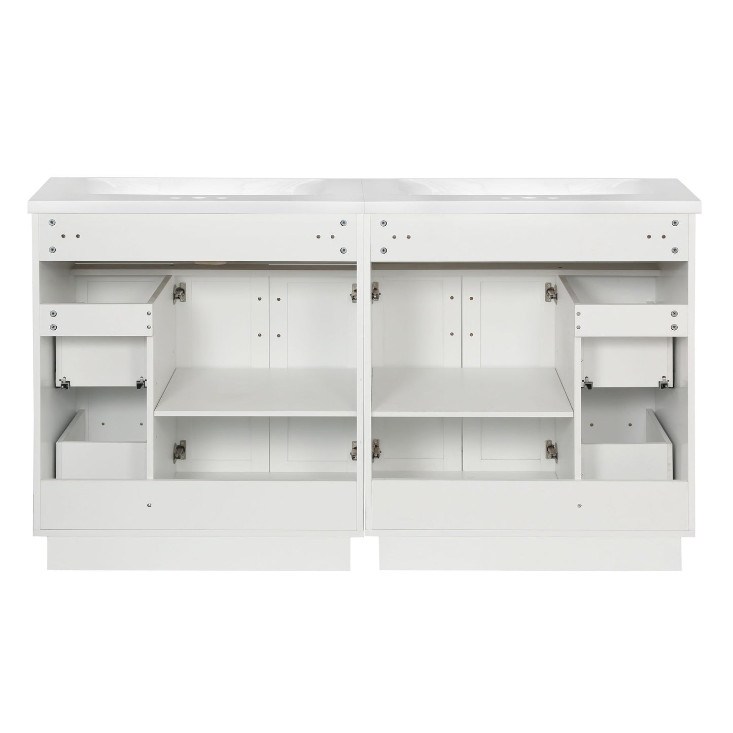 Bathroom Vanity With 2 Doors, 2 Drawers, Adjustable Shelf, Hidden Slides & Soft Close Hinges