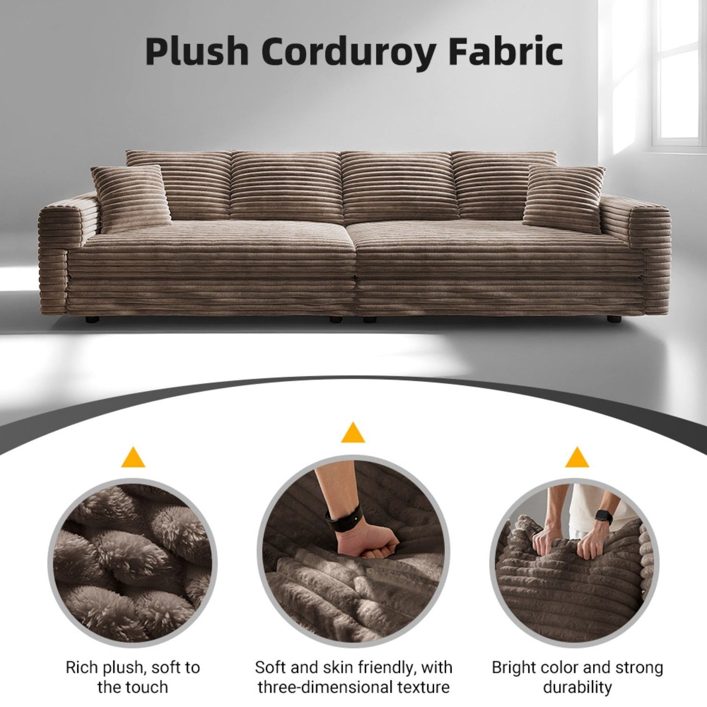 Modern Comfy Upholstered Sofa Cloud Couch & Deep Seat Couches