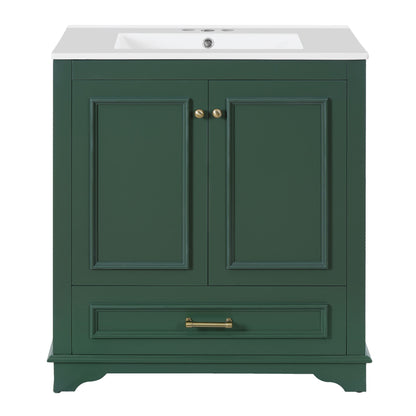 Bathroom Vanity With Sink, Cabinet & 2 Soft Closing Doors & Adjustable Shelf