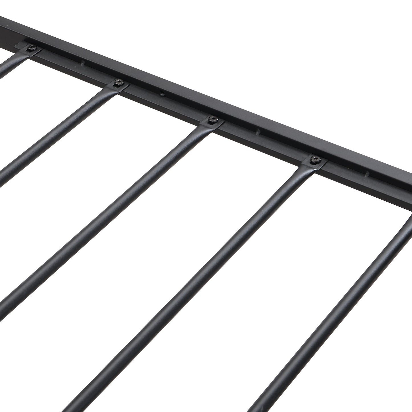 Modern Bed Frame With LED Lights, Upholstered Headboard, USB Charging