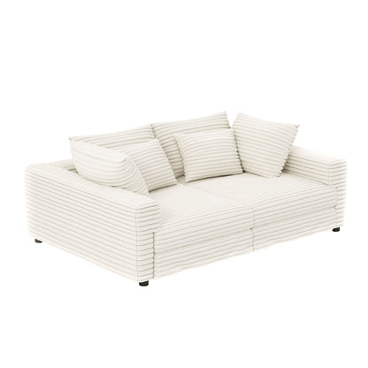 4 Seat Sofa, Modern Comfy Upholstered Sofa Cloud Couch, Deep Seat Couches With Soft Pillows